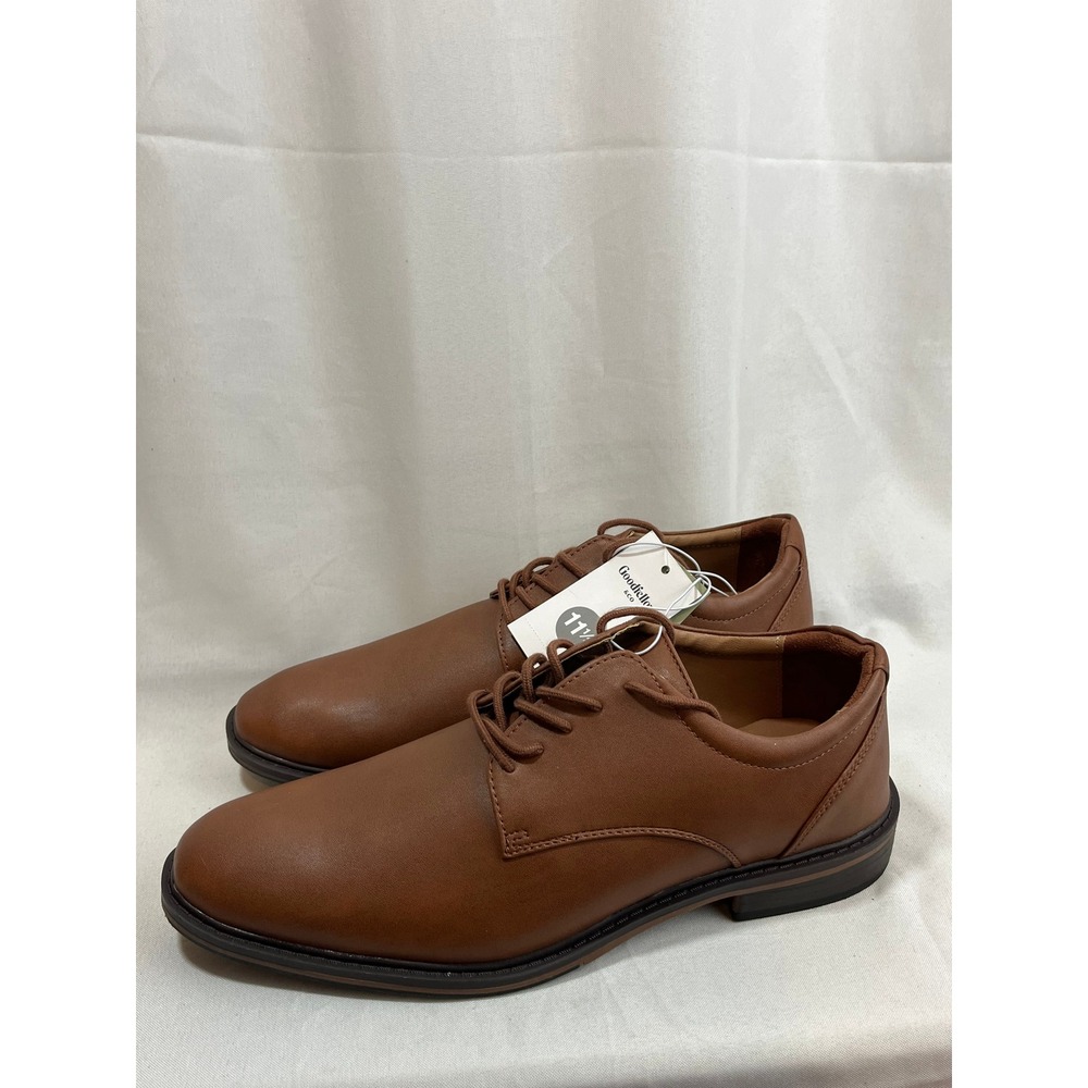 Goodfellow & Co Mens Brown Dress Shoes Memory‎ Foam Oxford Cognac 11.5 NEW